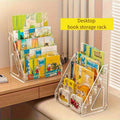 Desktop Storage Bookshelf, 3-Tier/5-Tier Stepped Acrylic Display Rack, Picture Book Magazine Stand, Bedside Reading Book Stand